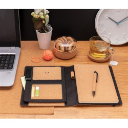 Korkowa teczka konferencyjna A4 z notatnikiem długopis