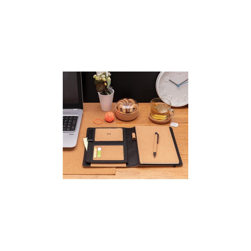 Korkowa teczka konferencyjna A4 z notatnikiem długopis