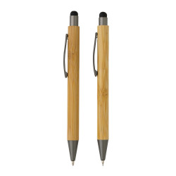 Bambusowy zestaw piśmienny długopis i ołówek