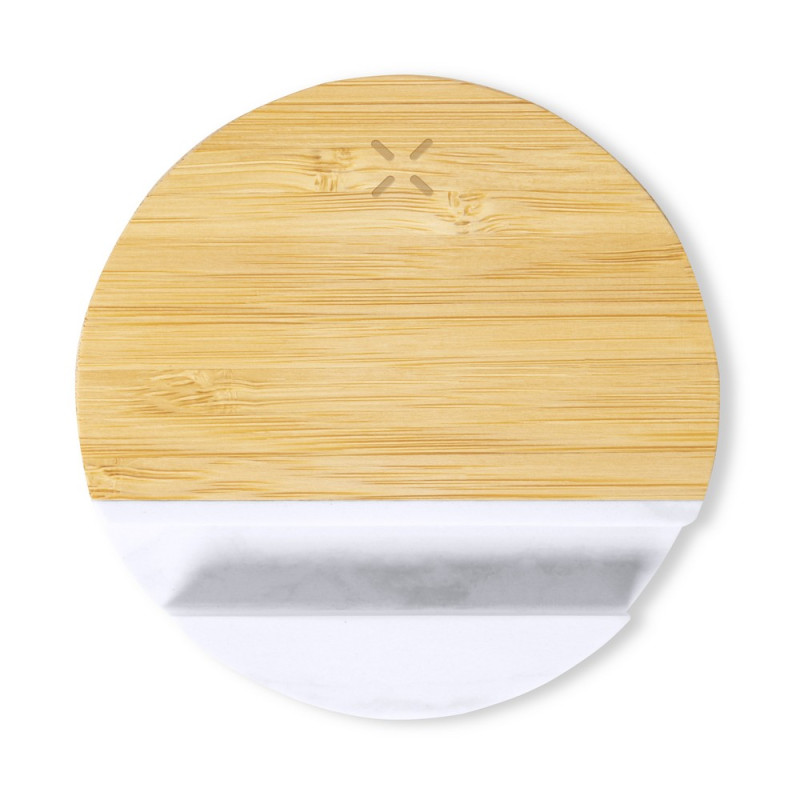 Bambusowa ładowarka bezprzewodowa 15W stojak na telefon