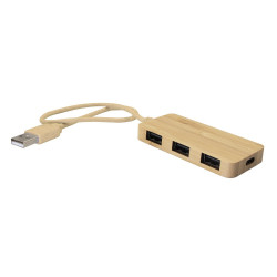 Bambusowy hub USB i USB-C...
