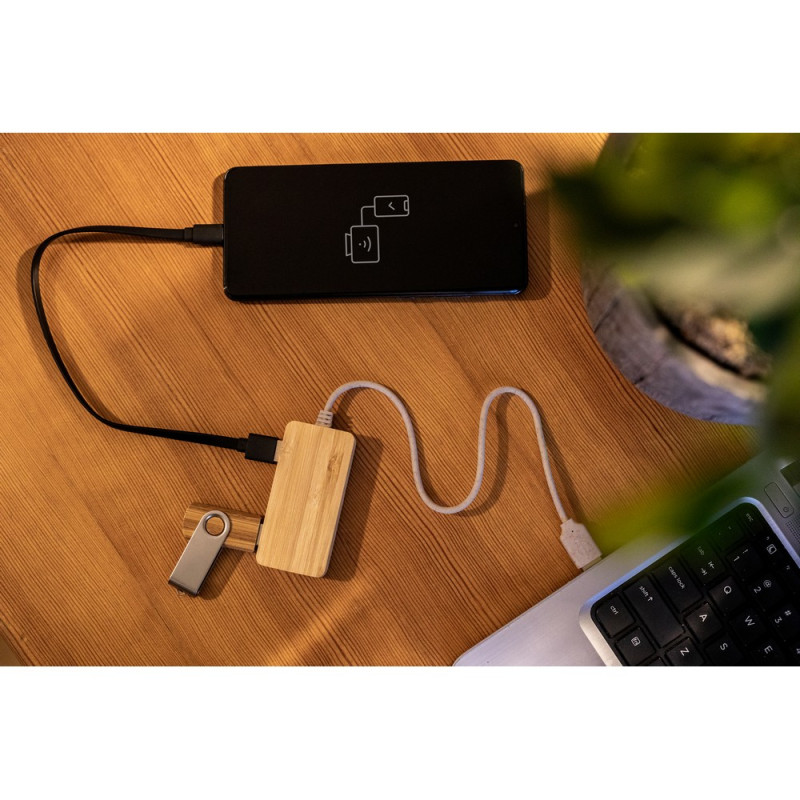 Bambusowy hub USB i USB-C B'RIGHT | Kenzie