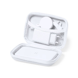 Zestaw podróżny do ładowania bezprzewodowy power bank 4000 mAh ładowarka bezprzewodowa 5W zwijany kabel do ładowania i sync