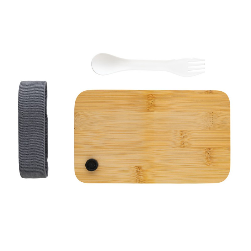 Pudełko śniadaniowe z bambusowym wieczkiem PP z recyklingu