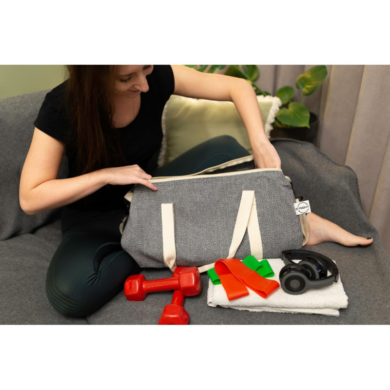 Torba sportowa podróżna B'RIGHT z bawełny z recyklingu i poliestru z recyklingu | Asha