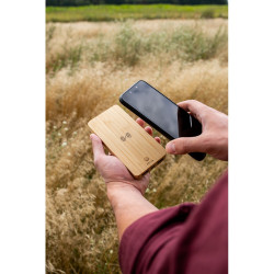 Bambusowy bezprzewodowy power bank 8000 mAh B'RIGHT ładowarka bezprzewodowa 15W | Benson
