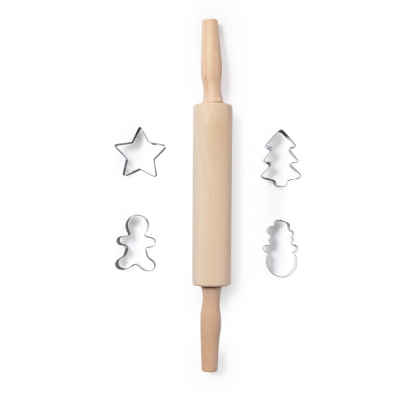 Zestaw do pieczenia 5 el wałek do ciasta 4 foremki do ciasta