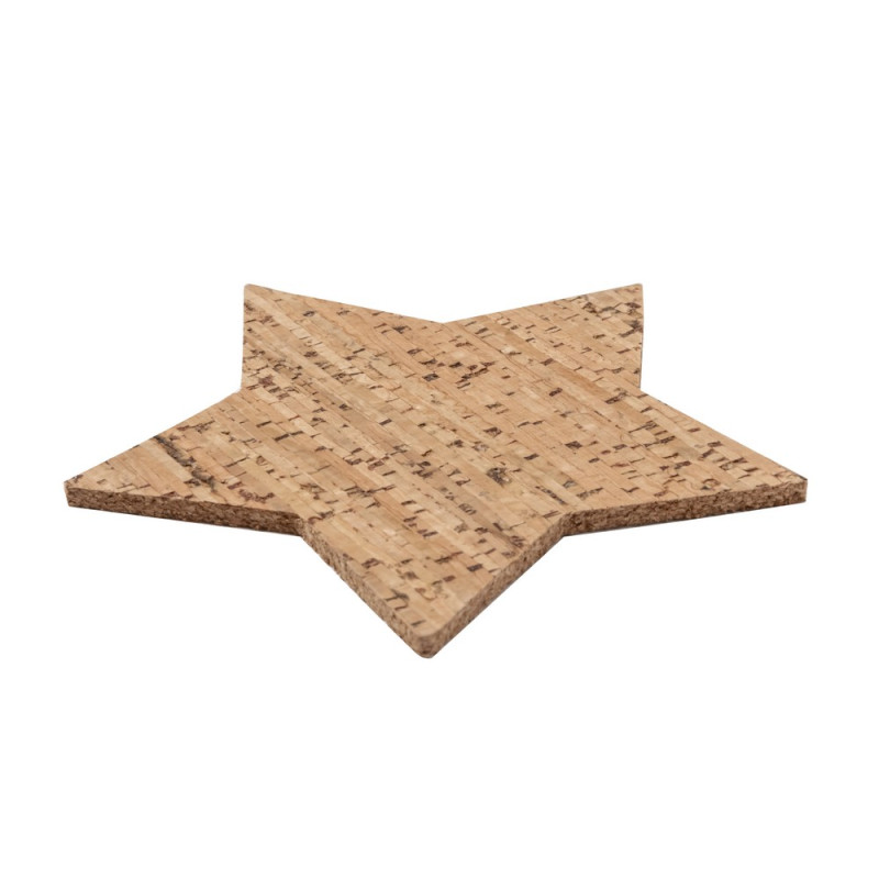 Zestaw korkowych podkładek pod kubek "gwiazda" 4 szt