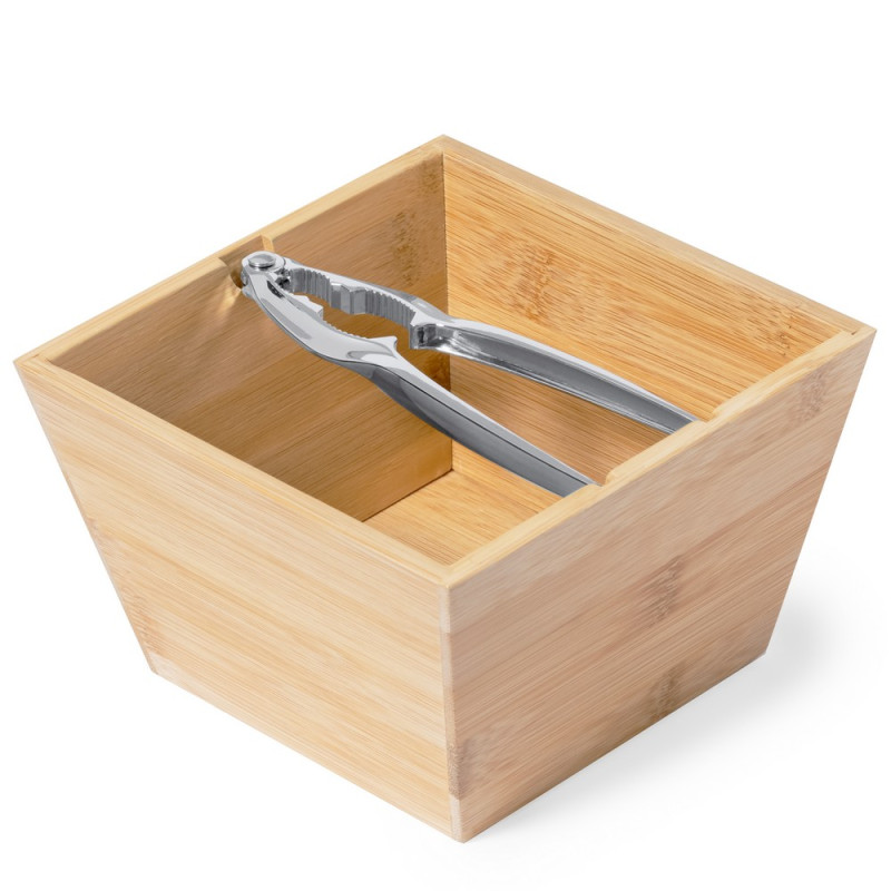 Zestaw do orzechów dziadek do orzechów i bambusowa miska