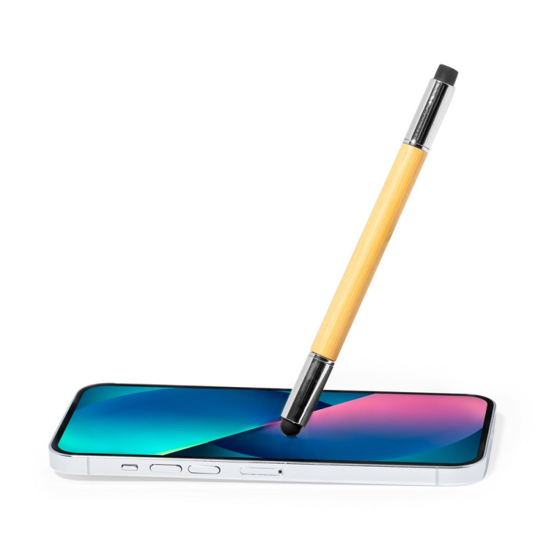 Bambusowy długopis 2 w 1 "wieczny" ołówek touch pen