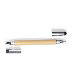 Bambusowy długopis 2 w 1 "wieczny" ołówek touch pen