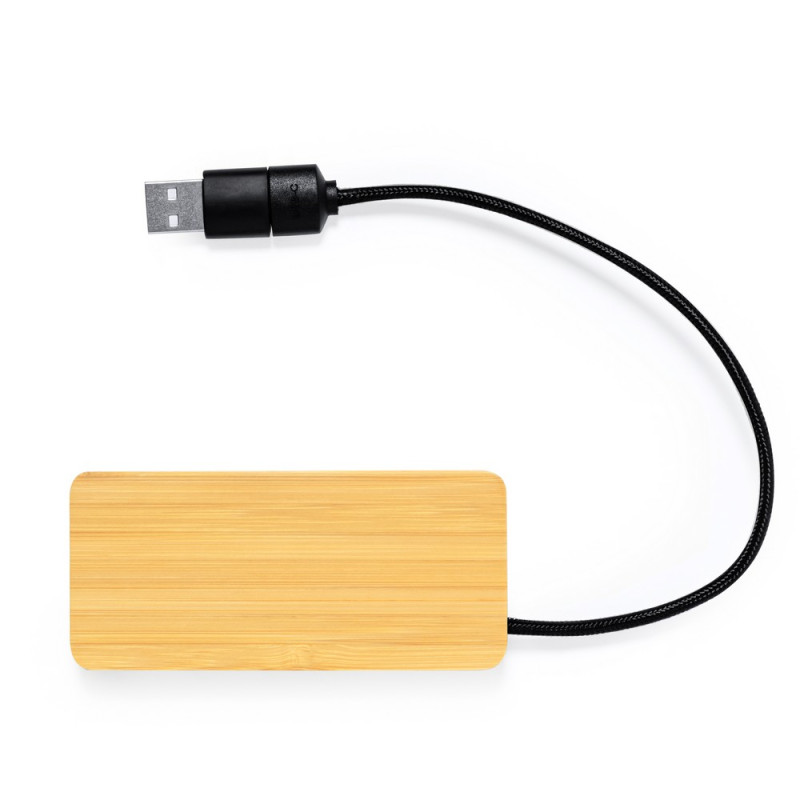 Bambusowy hub USB i USB-C