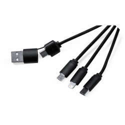 Kabel do ładowania z karabińczykiem bambusowy element