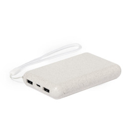 Power bank 5000 mAh ze słomy pszenicznej ładowarka słoneczna