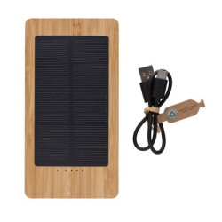 Bambusowy power bank 10000 mAh ładowarka słoneczna