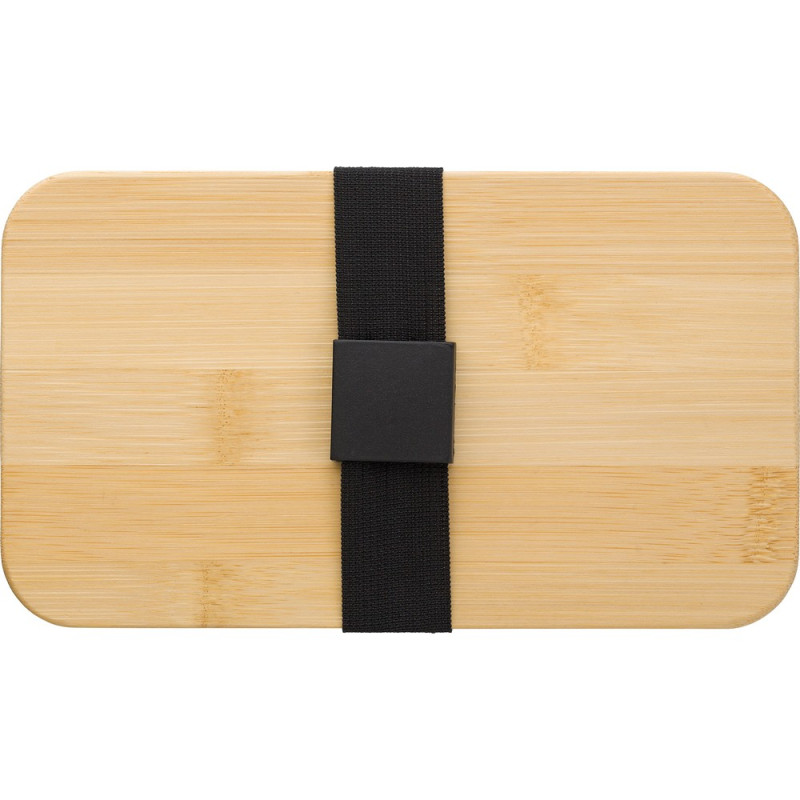 Pudełka śniadaniowe 2 w 1 2x400 ml bambusowe wieczko sztućce