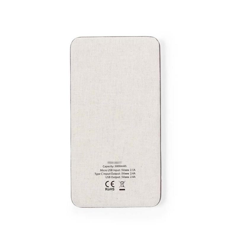 Power bank 5000 mAh z łusek kawowych i bawełny z recyklingu