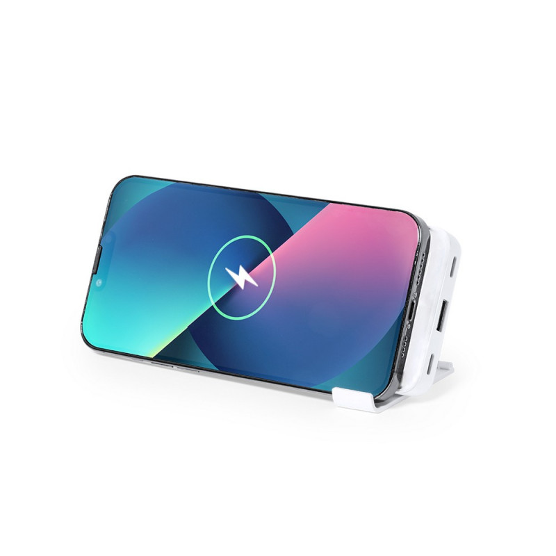 Bezprzewodowy power bank 5000 mAh ładowarka bezprzewodowa 15W stojak na telefon