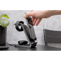 Ładowarka bezprzewodowa 15W 3 w 1 stojak na telefon | Todd