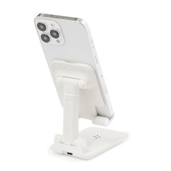 Składana ładowarka bezprzewodowa 15W z bambusa i słomy pszenicznej stojak na telefon