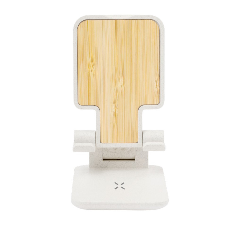 Składana ładowarka bezprzewodowa 15W z bambusa i słomy pszenicznej stojak na telefon