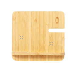 Bambusowa ładowarka bezprzewodowa 15W 3 w 1 stojak na telefon