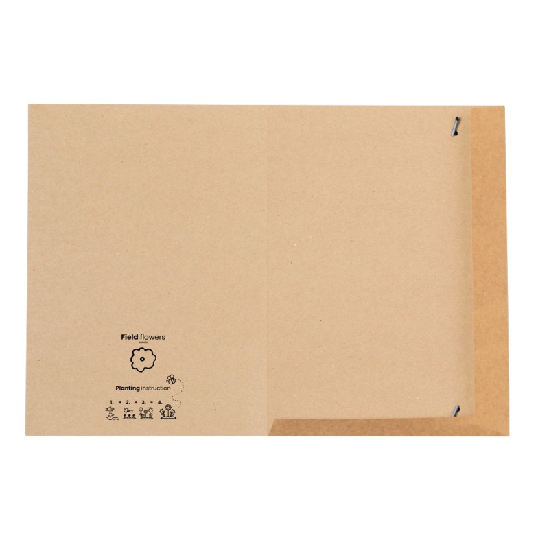Teczka na dokumenty ok A4 z kartonu z recyklingu z nasionami dzikich kwiatów