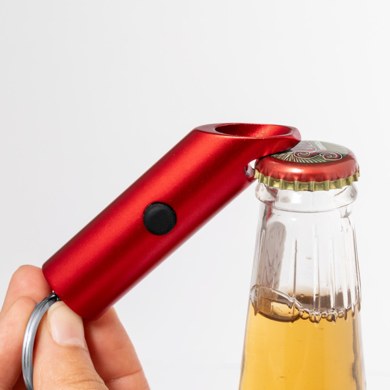 Brelok do kluczy z aluminium z recyklingu otwieracz do butelek lampka LED