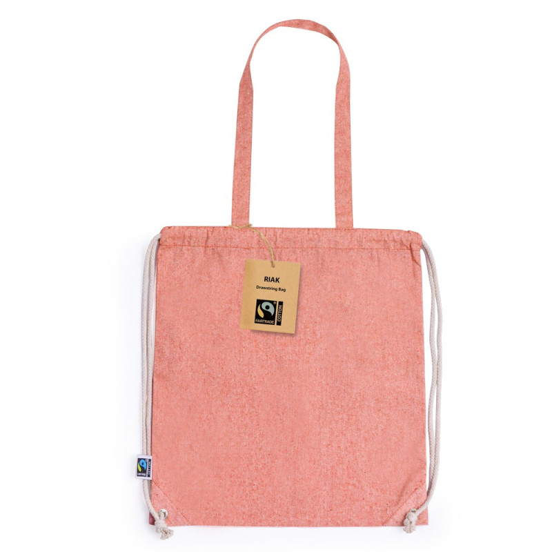 Worek ze sznurkiem z bawełny z recyklingu torba na zakupy